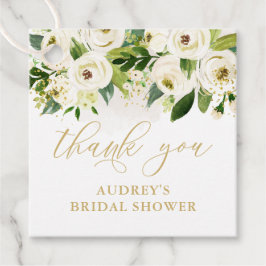 Etiquetas Para Lembrancinhas Marcas de Agradecimento Florais Brancas e Douradas