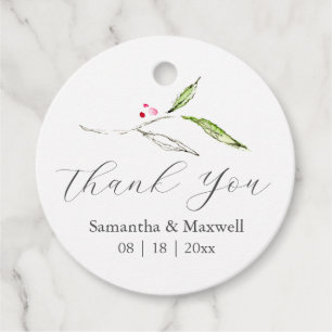 Etiquetas Para Lembrancinhas Marcas de Favor Casamento Botânicos De Aquarela