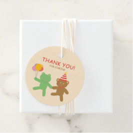 Etiquetas Para Lembrancinhas Marcas de Favor de Aniversário de Sapo e Urso Fofo