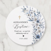 Marcas de Favor de Batismo de Menino Flor Silvestr