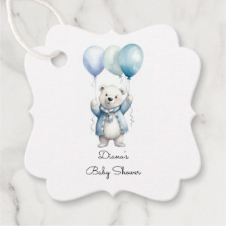 Etiquetas Para Lembrancinhas Marcas de Favor de Chá de Bebê de Urso Polar Fofo