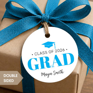 Etiquetas Para Lembrancinhas Marcas de Favor de Formatura Preto Azul Moderno