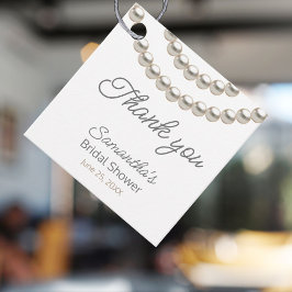 Etiquetas Para Lembrancinhas Marcas de Favor de Noiva Pérola Prateada Elegante