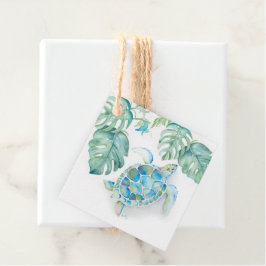 Etiquetas Para Lembrancinhas Marcas de Favor de Tartaruga Marinha em Aquarela