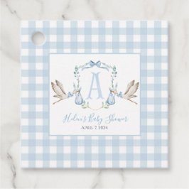 Etiquetas Para Lembrancinhas Marcas de Favor do Boy Stork Blue Gingham
