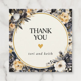 Etiquetas Para Lembrancinhas Marcas de Favor Florais em Preto e Branco