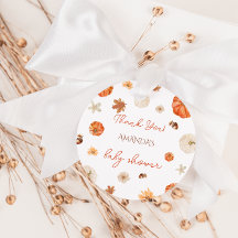 Marcas de Favor Floral Boho Outono Abóbora