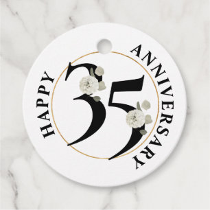Etiquetas Para Lembrancinhas Marcas de Favor Floral do Elegante 35 anos