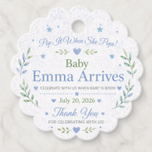 Marcas de Favor Personalizadas para Chá de Bebê