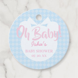 Etiquetas Para Lembrancinhas Marcas de Favor Rojão Urso Azul Claro Baby Shower