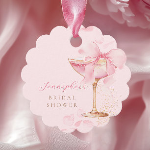Etiquetas Para Lembrancinhas Marcas de Favor Rosado para Brunch e Champanhe