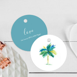 Etiquetas Para Lembrancinhas Marcas de Favoritos Tropicais da Árvore de Palma d