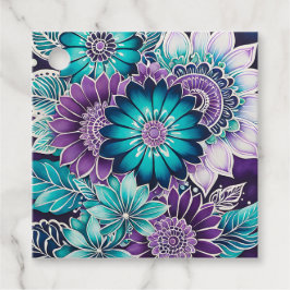 Etiquetas Para Lembrancinhas Marcas de Presente de Arte Batik Floral Coloridas