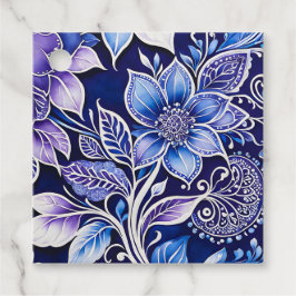 Etiquetas Para Lembrancinhas Marcas de Presente de Arte Batik Floral Coloridas