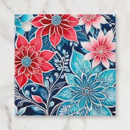 Etiquetas Para Lembrancinhas Marcas de Presente de Arte Batik Floral Coloridas
