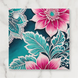 Etiquetas Para Lembrancinhas Marcas de Presente de Arte Batik Floral Coloridas