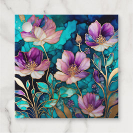 Etiquetas Para Lembrancinhas Marcas de Presente de Arte com Tinta Floral Colori