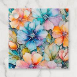 Etiquetas Para Lembrancinhas Marcas de Presente de Arte com Tinta Floral Colori