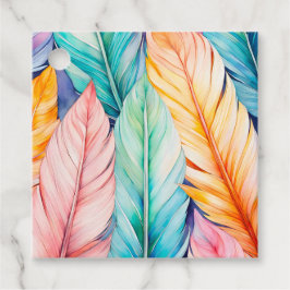 Etiquetas Para Lembrancinhas Marcas de Presente de Arte de Pena em Aquarela Col