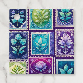 Etiquetas Para Lembrancinhas Marcas de Presente de Arte de Selos Antigos Colori