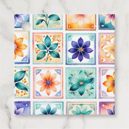 Etiquetas Para Lembrancinhas Marcas de Presente de Arte de Selos Antigos Colori