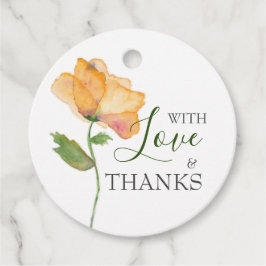 Etiquetas Para Lembrancinhas Marcas de Presente de Flores de Aquarela Laranja P