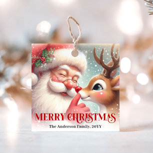 Etiquetas Para Lembrancinhas Marcas de Presente de Natal Aconchegantes com Papa