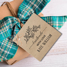 Marcas de presente Kraft Laurel feitas à mão com a