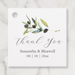 Etiquetas Para Lembrancinhas Marcas Favoritas do Casamento Ramificação de Oliva