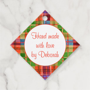 Etiquetas Para Lembrancinhas Marcas "Mão Feita" do Diamante MAC RAE TARTAN