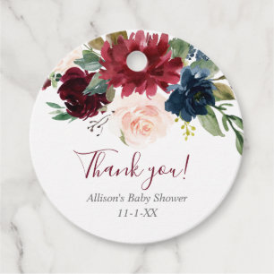 Etiquetas Para Lembrancinhas Marinho azul-borrifado cor-de-rosa-claro