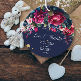 Etiquetas Para Lembrancinhas Marinho azul burgund rosas rosa obrigado de casame