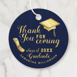 Etiquetas Para Lembrancinhas Marinho Azul e Dourado da Classe 2025 Graduação