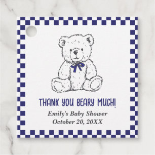 Etiquetas Para Lembrancinhas Marinho Azul Verificado Urso de Teddy Nosso Pequen