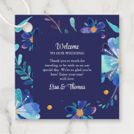 Etiquetas Para Lembrancinhas Marinho Blue Floral Fiesta Weding Welcome