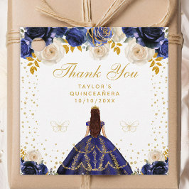 Etiquetas Para Lembrancinhas Marinho Blue Floral Princesa Quinceañera