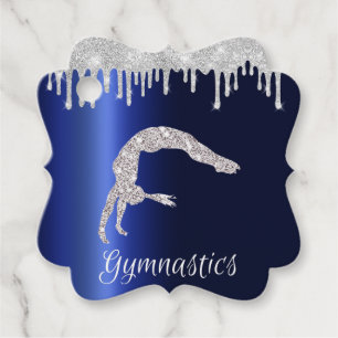 Etiquetas Para Lembrancinhas Marinho Blue Metallic Silver Sparkasse Gymnastics