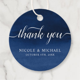 Etiquetas Para Lembrancinhas Marinho Blue Watercolor Casamento Obrigado