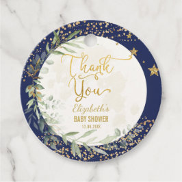 Etiquetas Para Lembrancinhas Marinho Dourado Lua Twinkle Pequeno Chá de fraldas