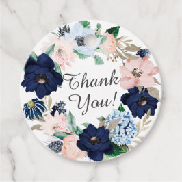 Etiquetas Para Lembrancinhas Marinho e Blush Floral Chá de fraldas Favorito da 