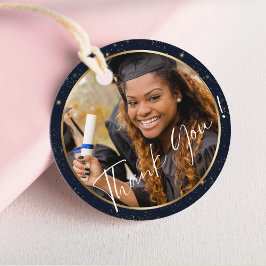 Etiquetas Para Lembrancinhas Marinho Elegante Dourado Obrigado Graduação