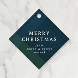 Etiquetas Para Lembrancinhas Marinho simples de xadrez de Natal clássico person