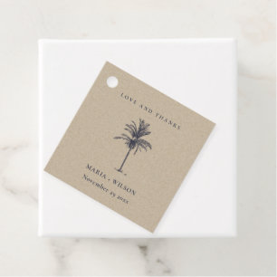 Etiquetas Para Lembrancinhas Marinho Tropical Palm Tree Obrigados Kraft de Casa