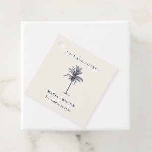 Etiquetas Para Lembrancinhas Marinho Tropical Palm Tree Obrigados Kraft de Casa