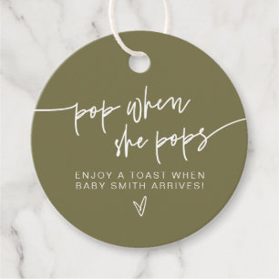 Etiquetas Para Lembrancinhas MARLO Boho Olive Pop Quando Pop Chá