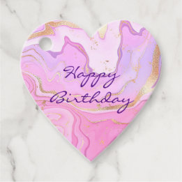 Etiquetas Para Lembrancinhas Mármore de Luxo Brilho Rosa Roxo Dourado