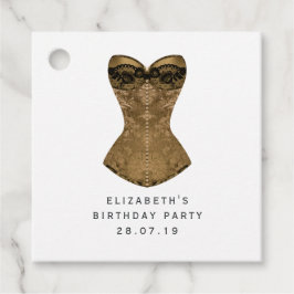 Etiquetas Para Lembrancinhas Máscara de baile Vintage Preto e Dourado Fleur de