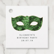 Máscara de Mascarada Verde Vintage e Damasco