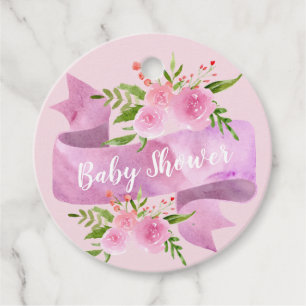 Etiquetas Para Lembrancinhas Menina, Bonito, Chic, Chá de fraldas Rosa Blush F
