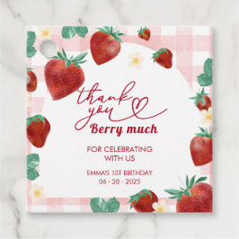 Etiquetas Para Lembrancinhas Menina de Aniversário de Um Ano Berry Morango Prim